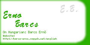 erno barcs business card