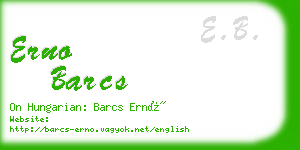 erno barcs business card